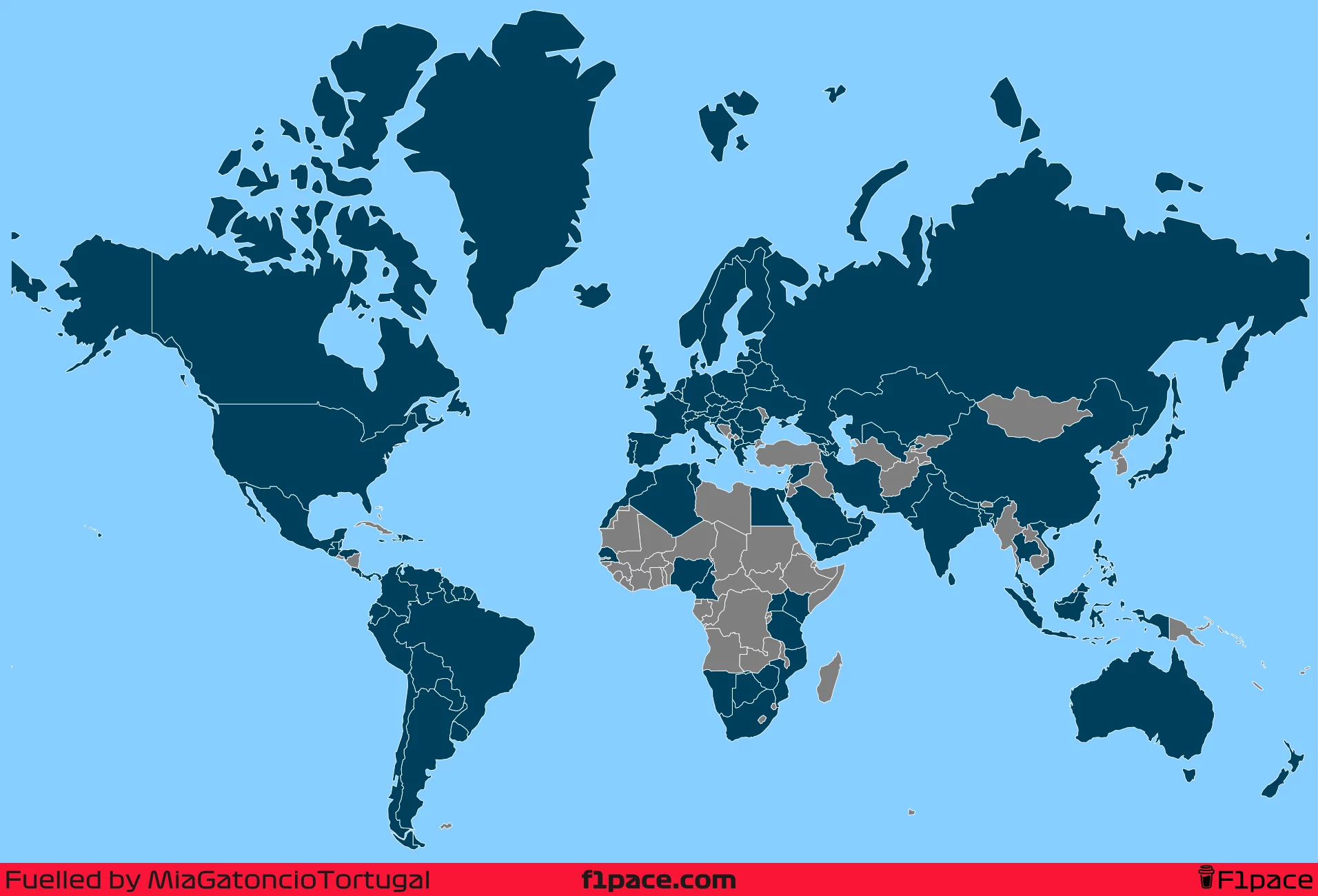 Countries with active readership